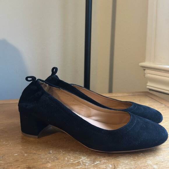 Suede leather J Crew heeled flats - Picture 1 of 2